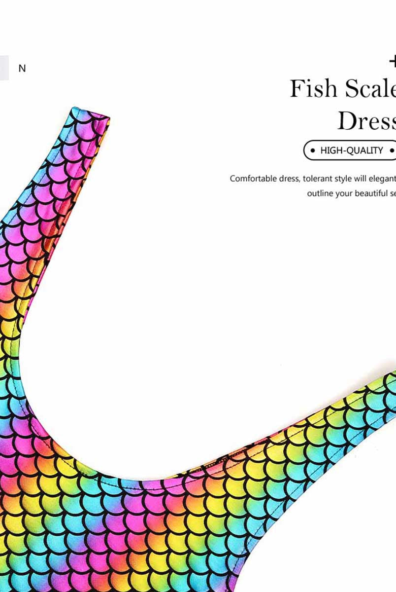 Luminous Rainbow Scaled Mini Dress