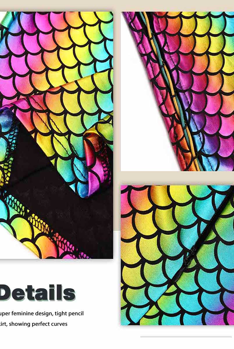 Vibrant Reflective Mermaid-Inspired Dress