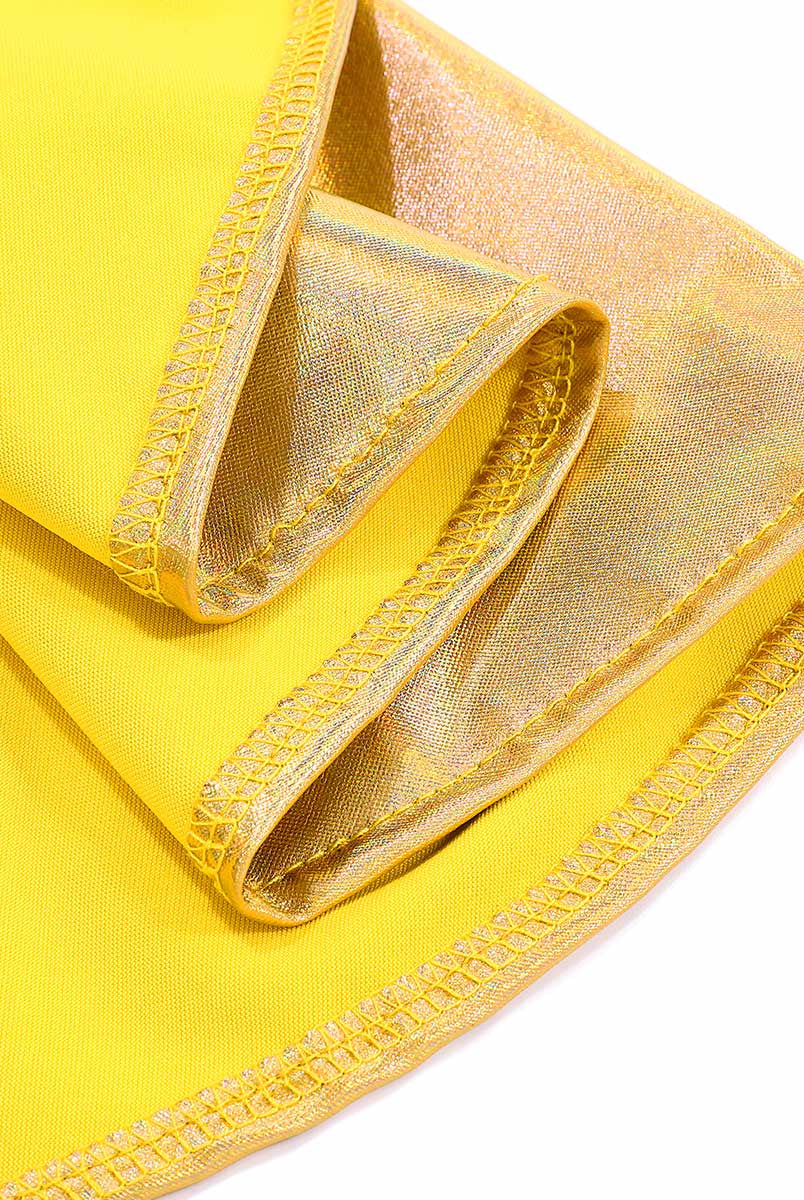 High Shine Gold Skater Skirt