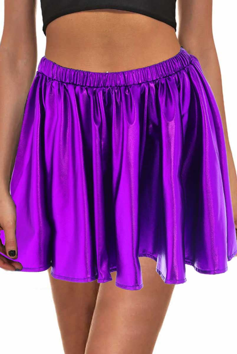 Purple Reflective A-Line Skirt