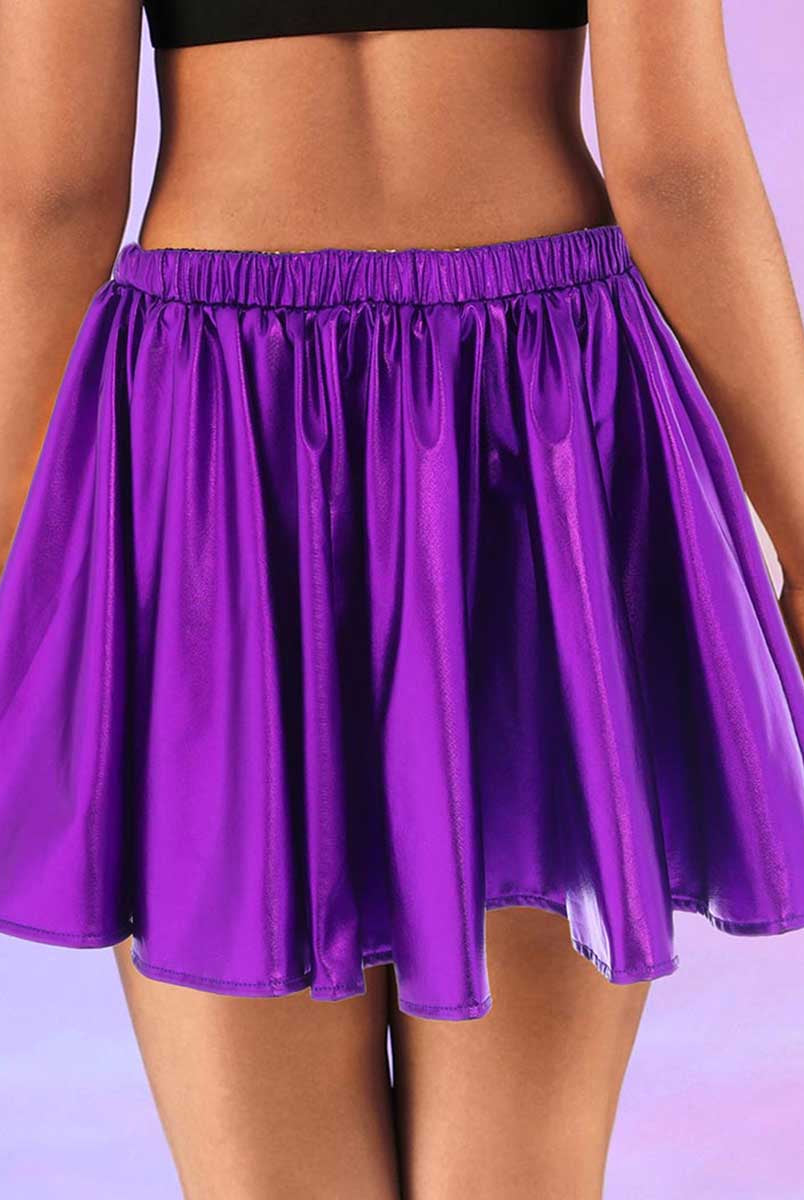 Reflective Metallic A-Line Skirt