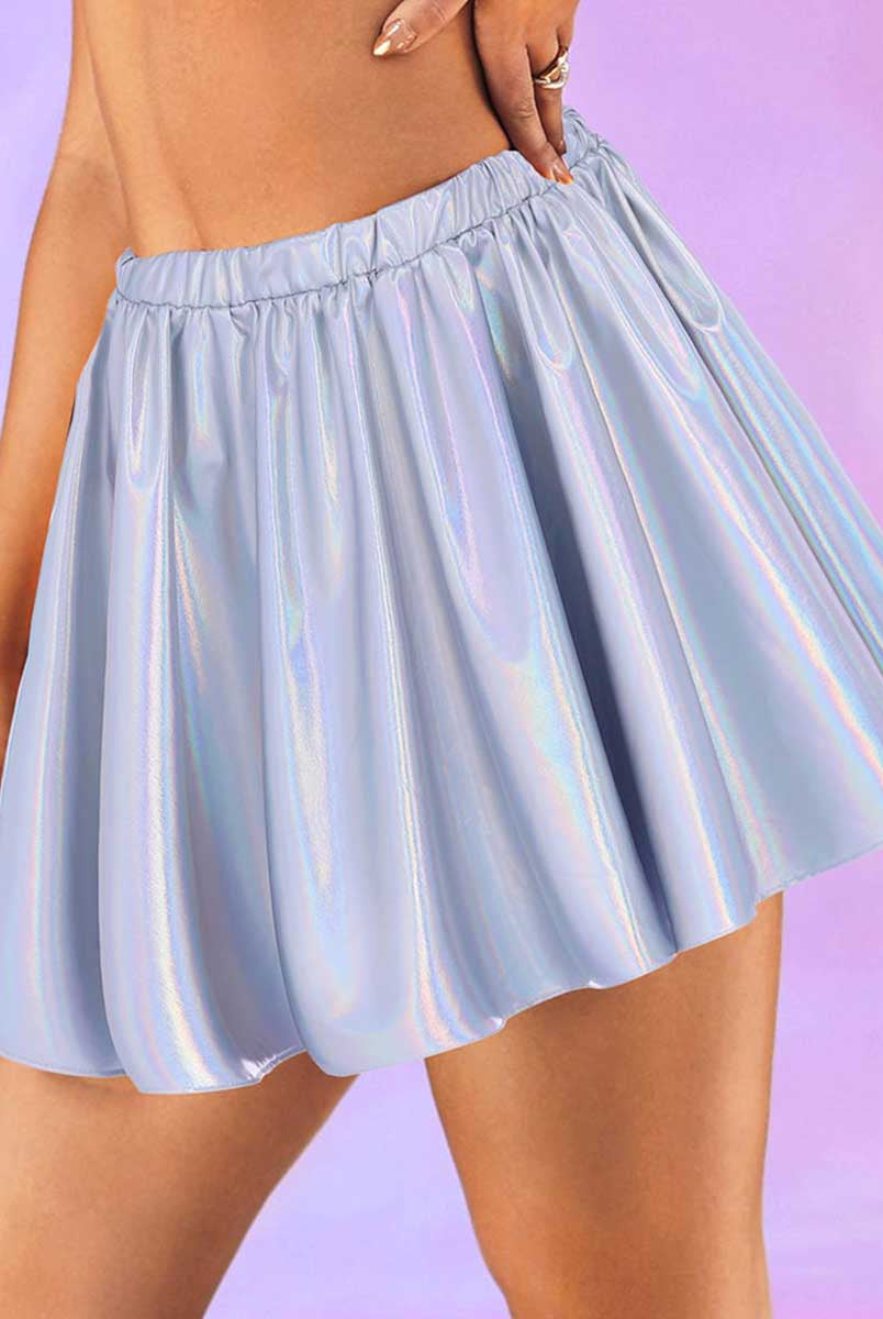 Shiny Silver A-Line Skirt