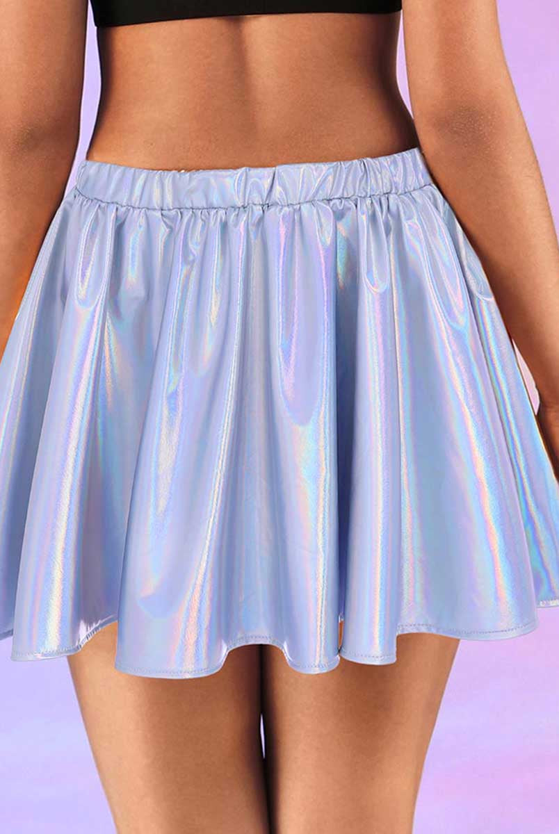 Metallic Silver Reflective Skirt