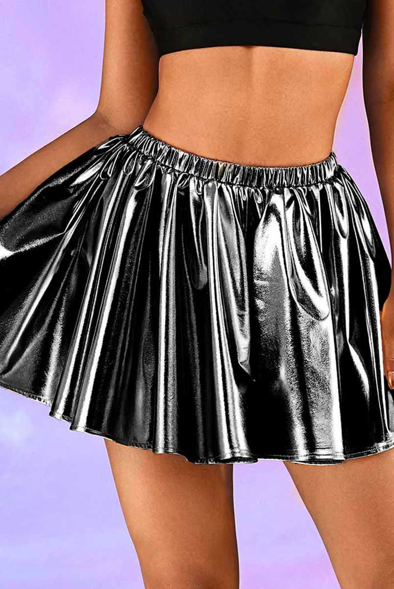 Glossy Black Reflective Skirt