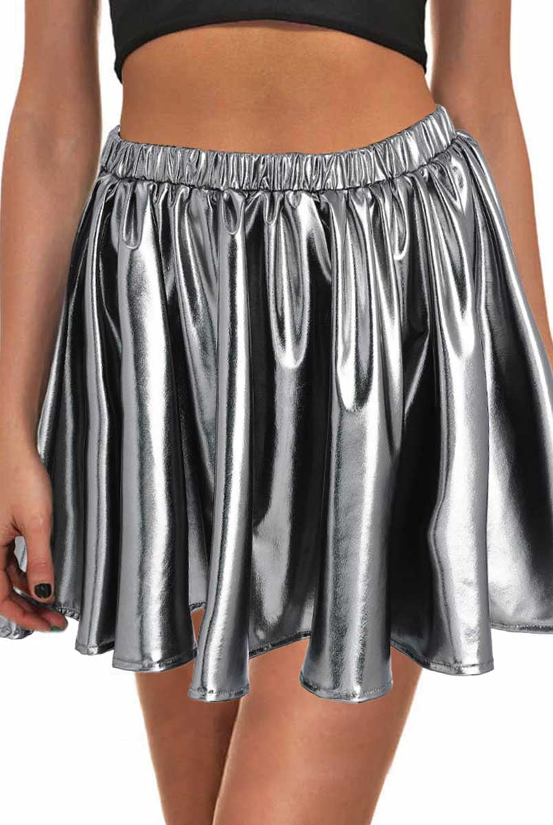 Futuristic Metallic Mini Skirt