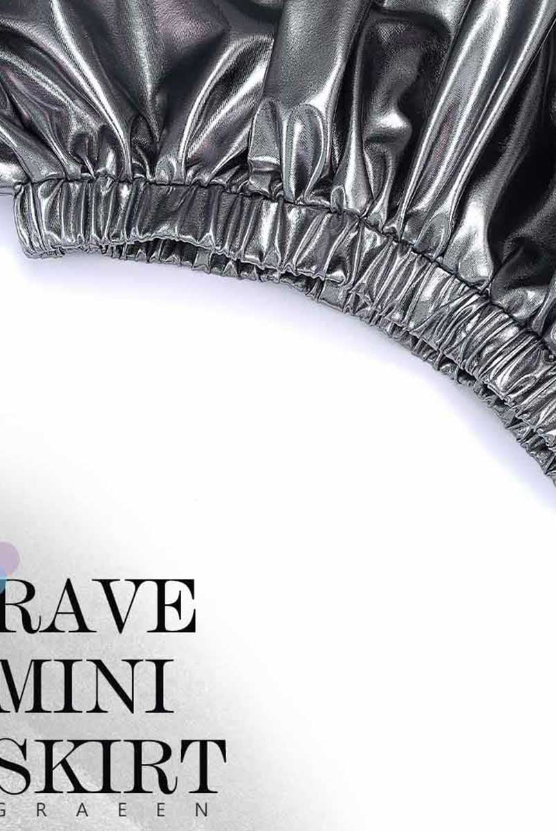 Reflective Alloy Mini Skirt