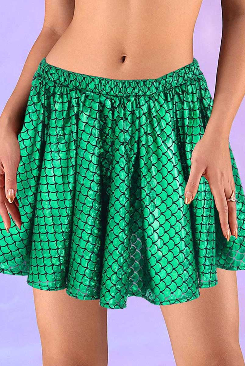 Shiny Fish Scale Pattern Skirt