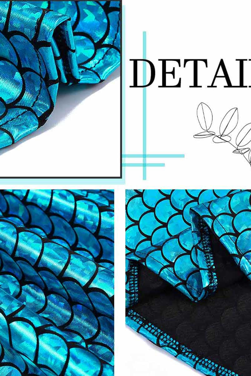 Lustrous Blue Fish Scale Party Skirt