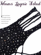 Diamond-Studded Sheer Lace Mini Dress