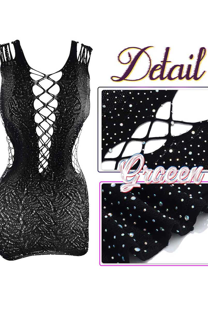 Luxury Lace Rhinestone Clubwear Dress
