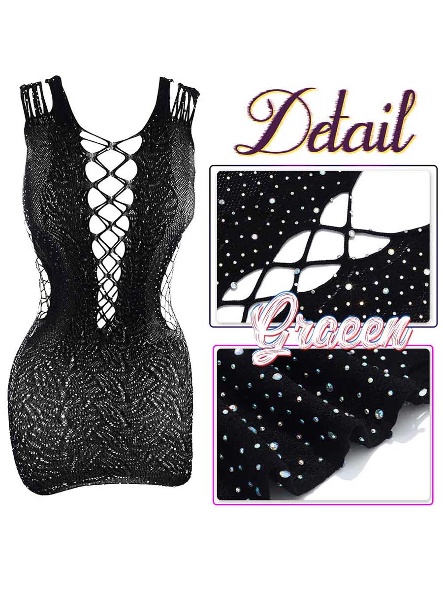 Luxury Lace Rhinestone Clubwear Dress