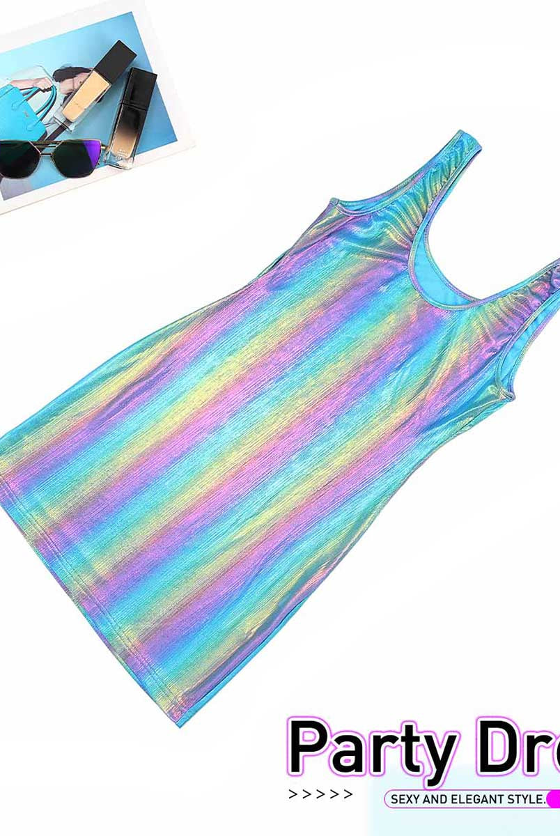 Holographic Mini Dress