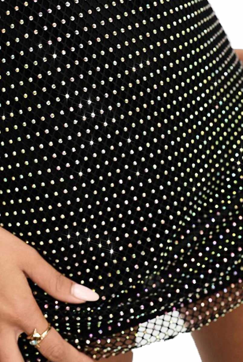 Glittering Black Sheer Dress