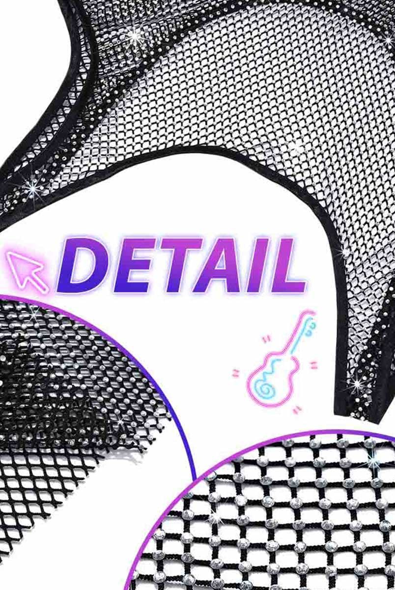 Black Illusion Dress with Rhinestone Accents