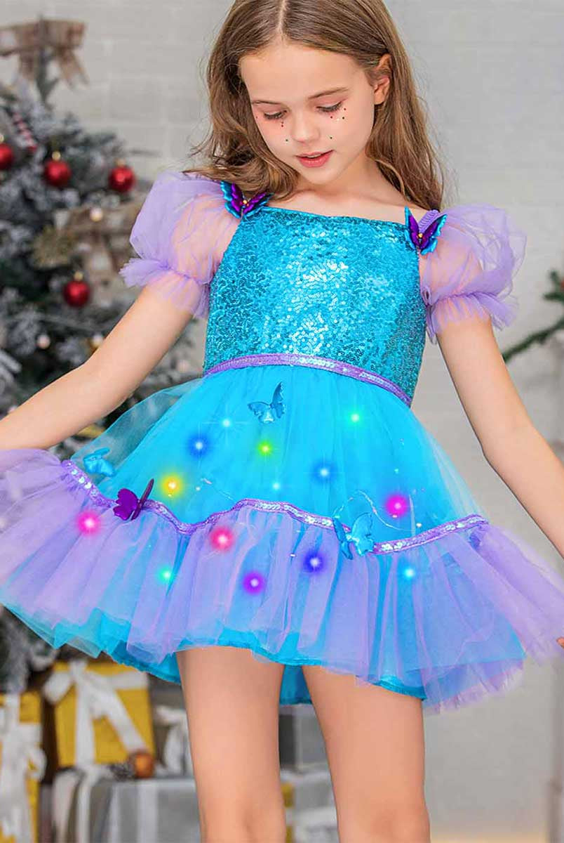Children's Sparkling Blue LED Dress