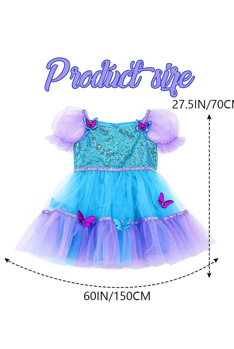 Blue Sequin Dress with LED Lights for Kids
