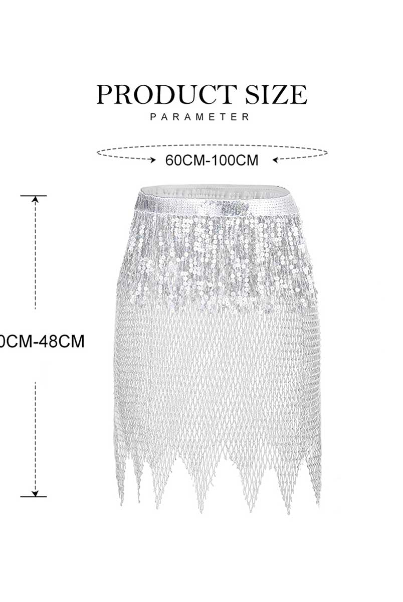Dazzling Sequin and Rhinestone Layered Skirt