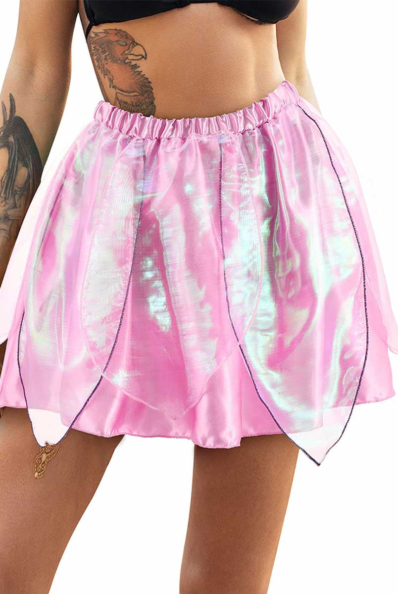 Pink Reflective Multi-layered Dance Skirt