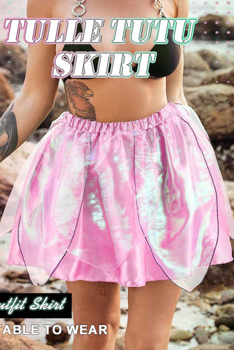 Tiered Shimmering Pink Skirt