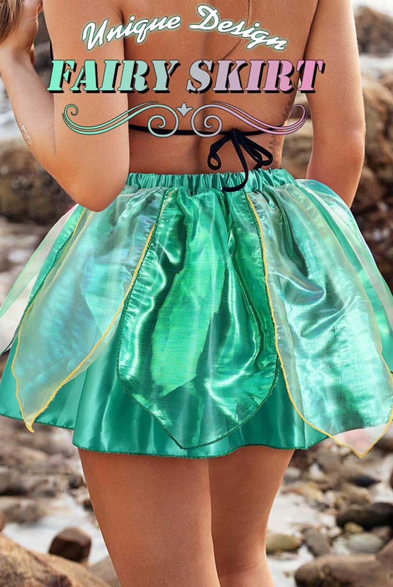 Shimmering Green Leaf Ballet Skirt