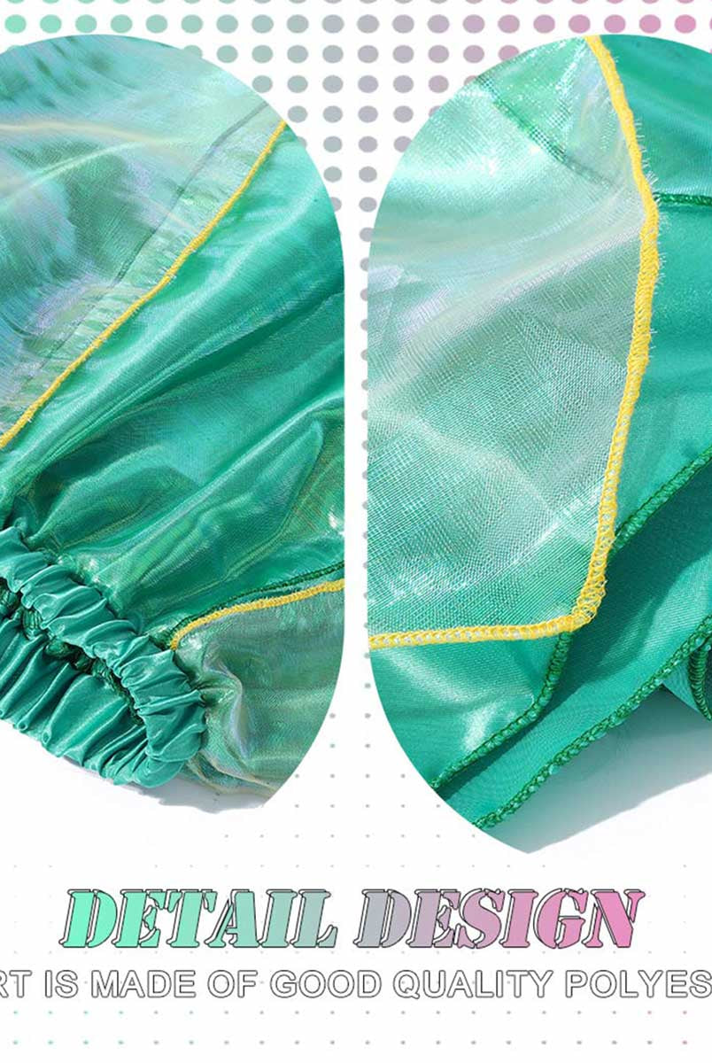 Green Holographic Leaf Mini Skirt