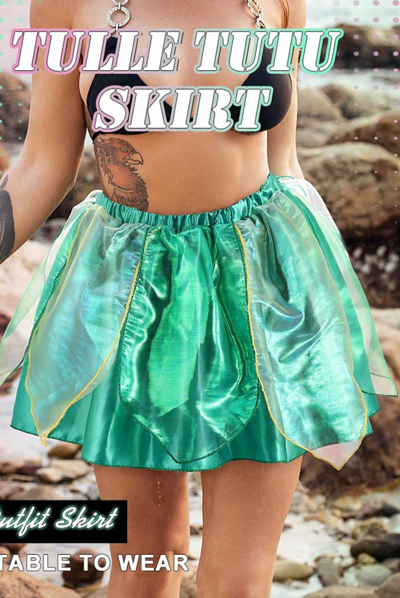 Layered Reflective Green Tutu