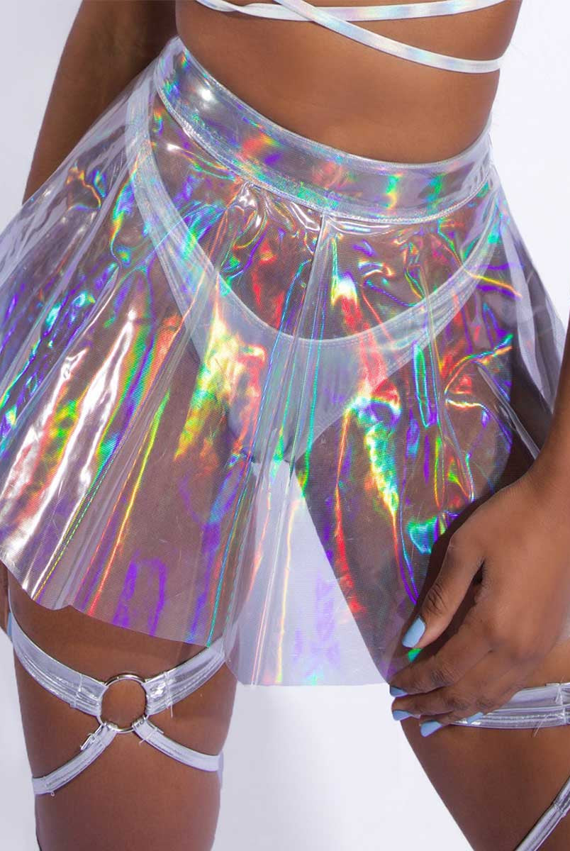 Iridescent PVC Mini Skirt