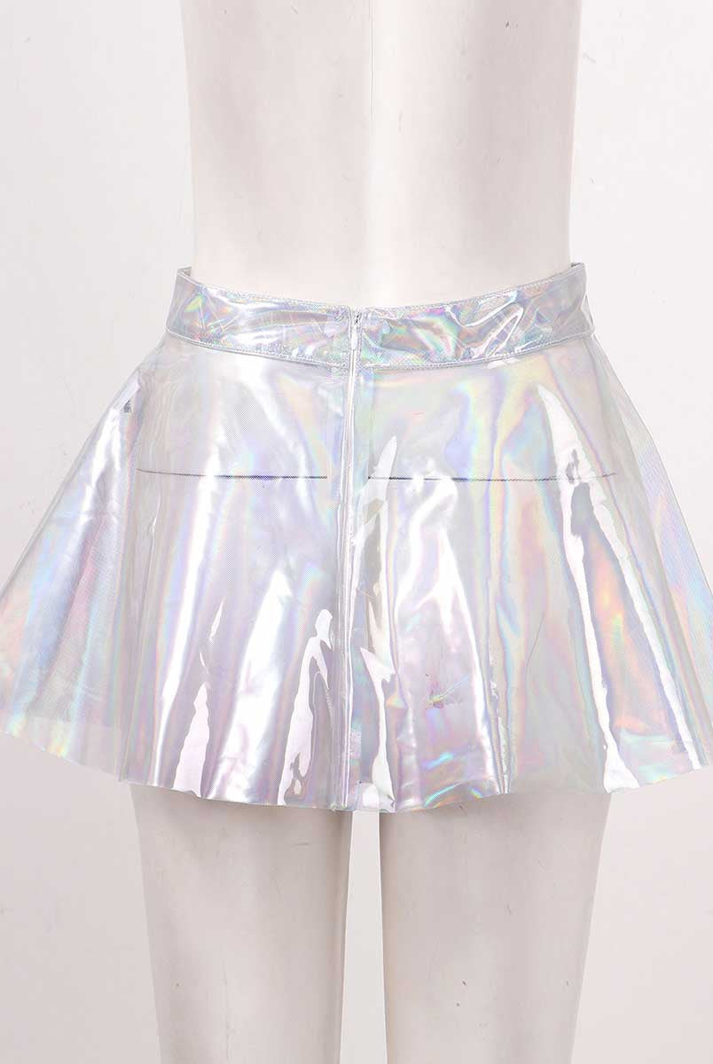 Holographic Sheer Skirt