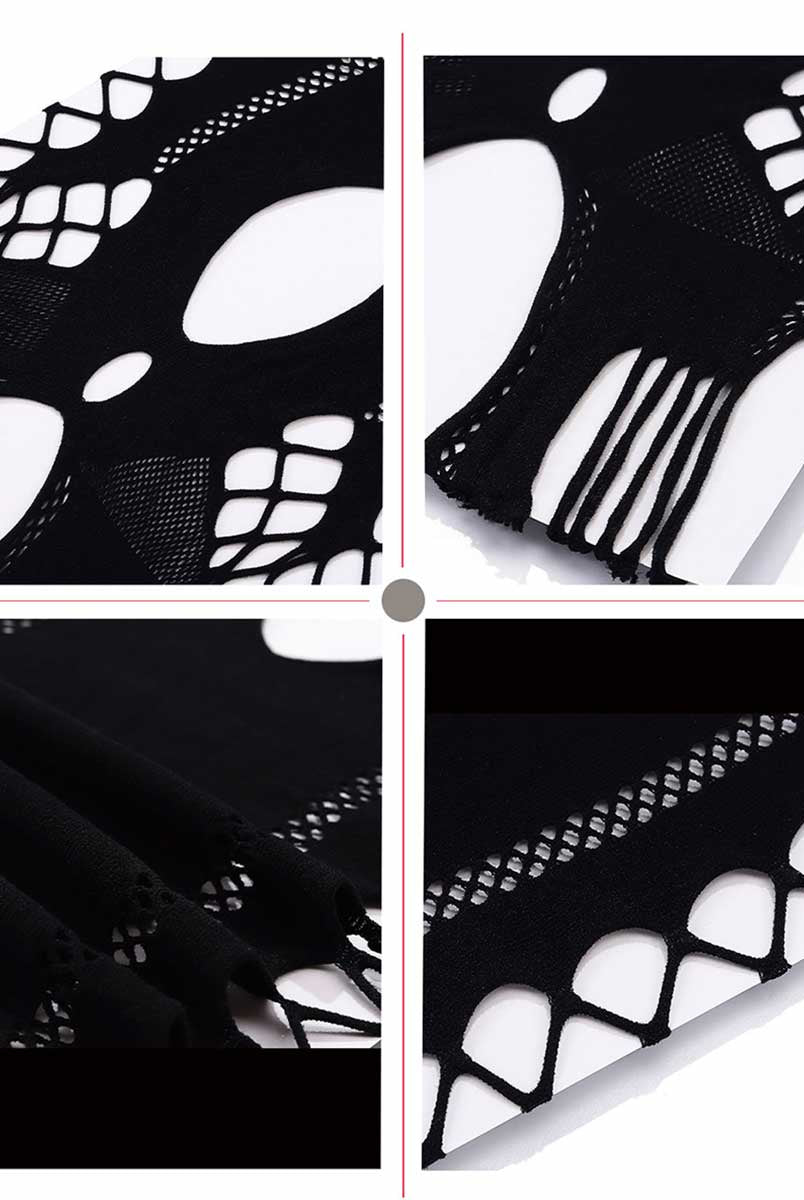 Mystique Black Openwork Mini Dress
