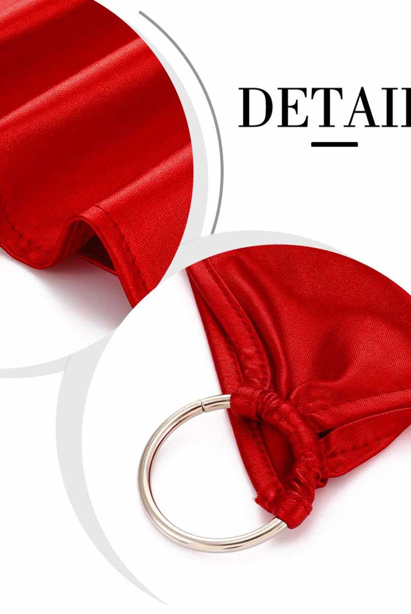 Red Glossy Mini Skirt with Cutout