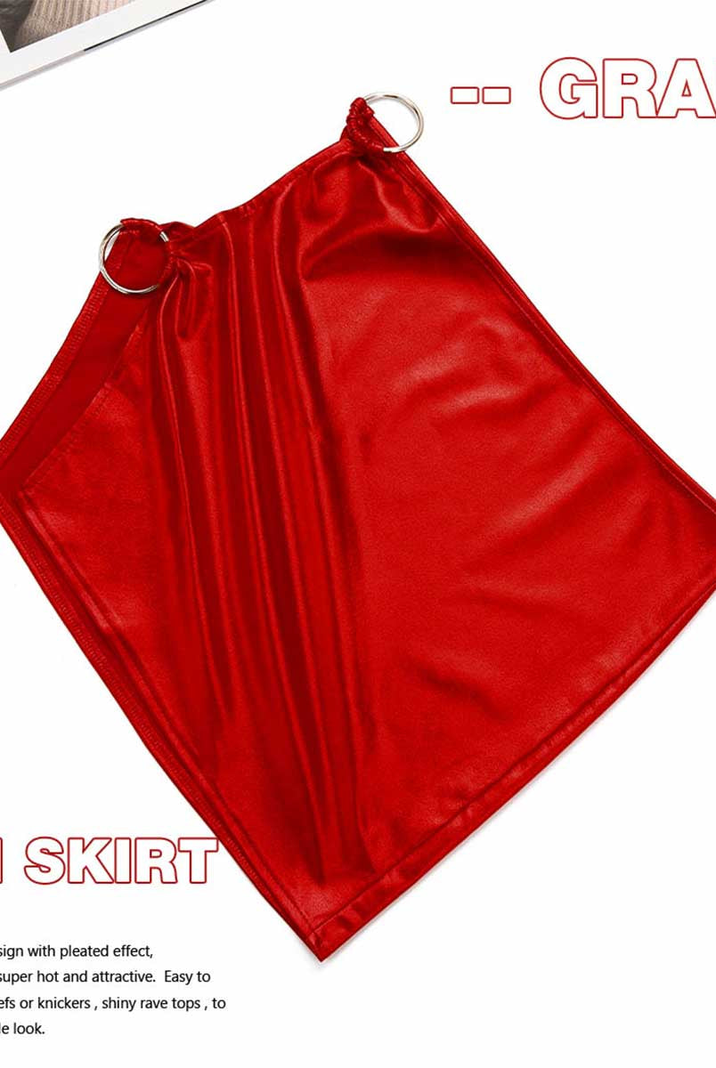Side Slit Red Glow Mini Skirt