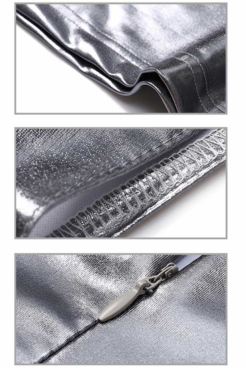 Shimmering Sleeveless Silver Dress