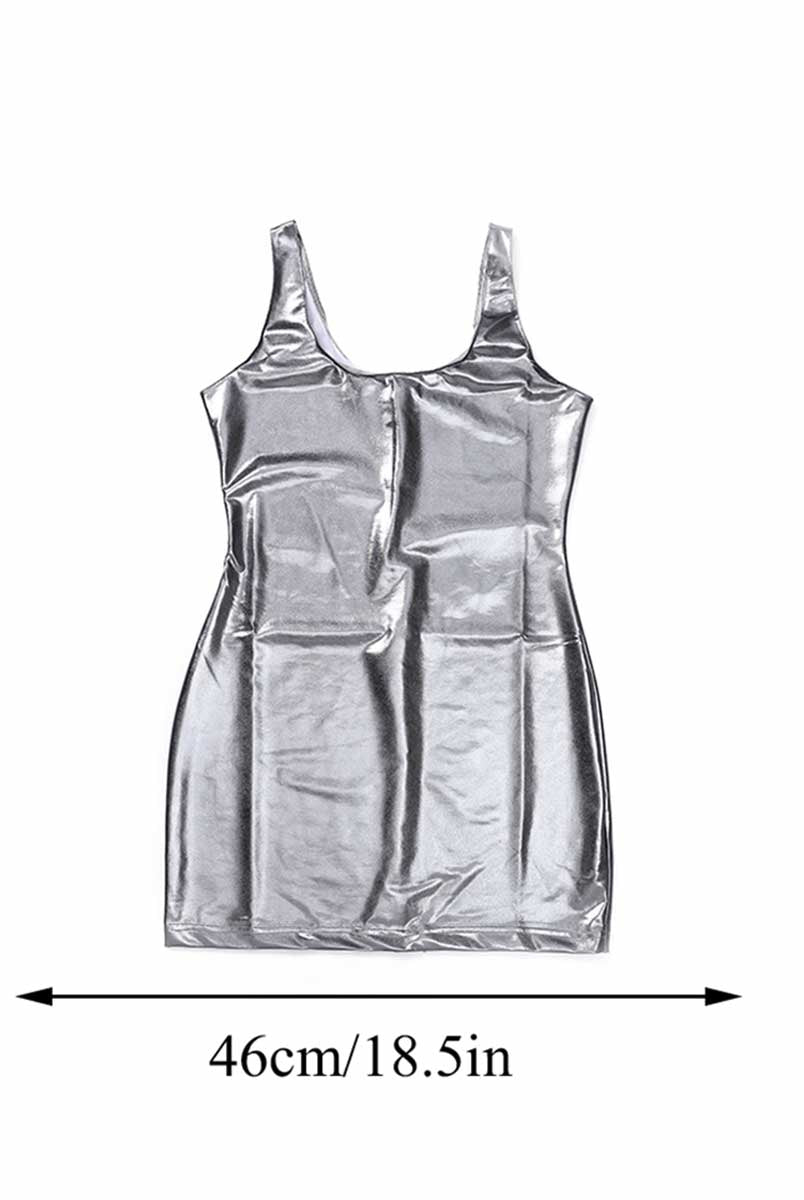 Futuristic Silver Sheath Dress