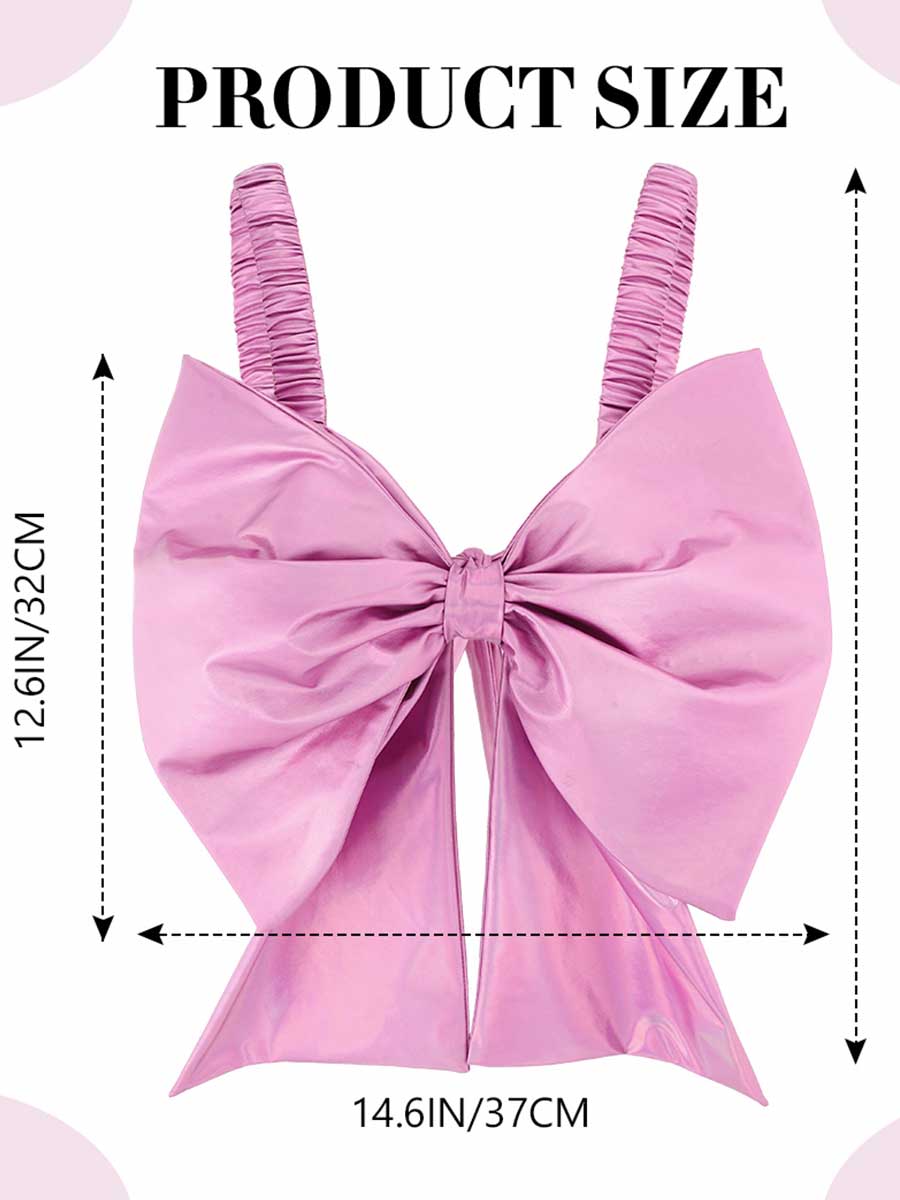 Metallic Pink Bow Tank Top