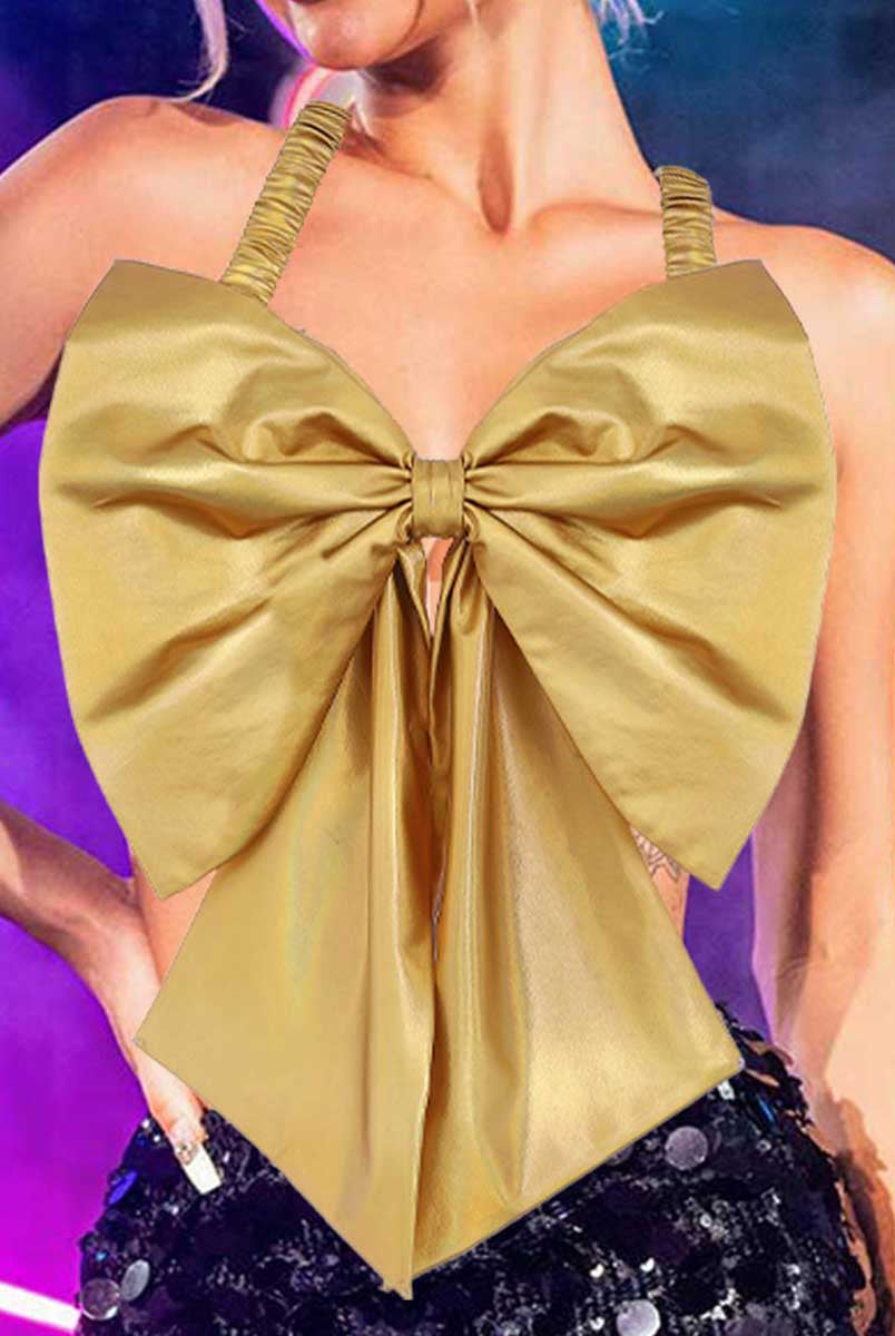 Golden Reflective Strap Top
