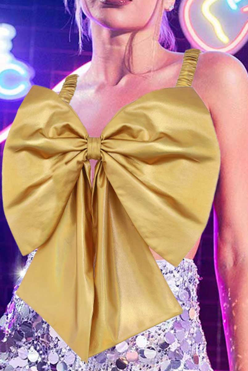 Bow-Front Gold Party Top