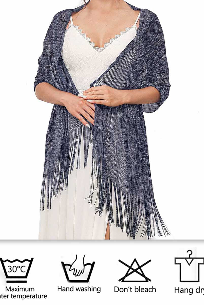 Elegant Evening Stole with Tassel Details