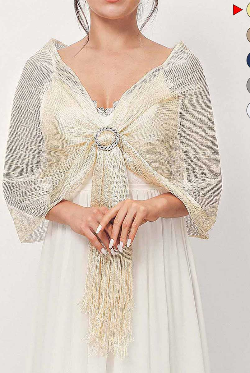 Glamorous Tassel Wrap with Jewel Clasp