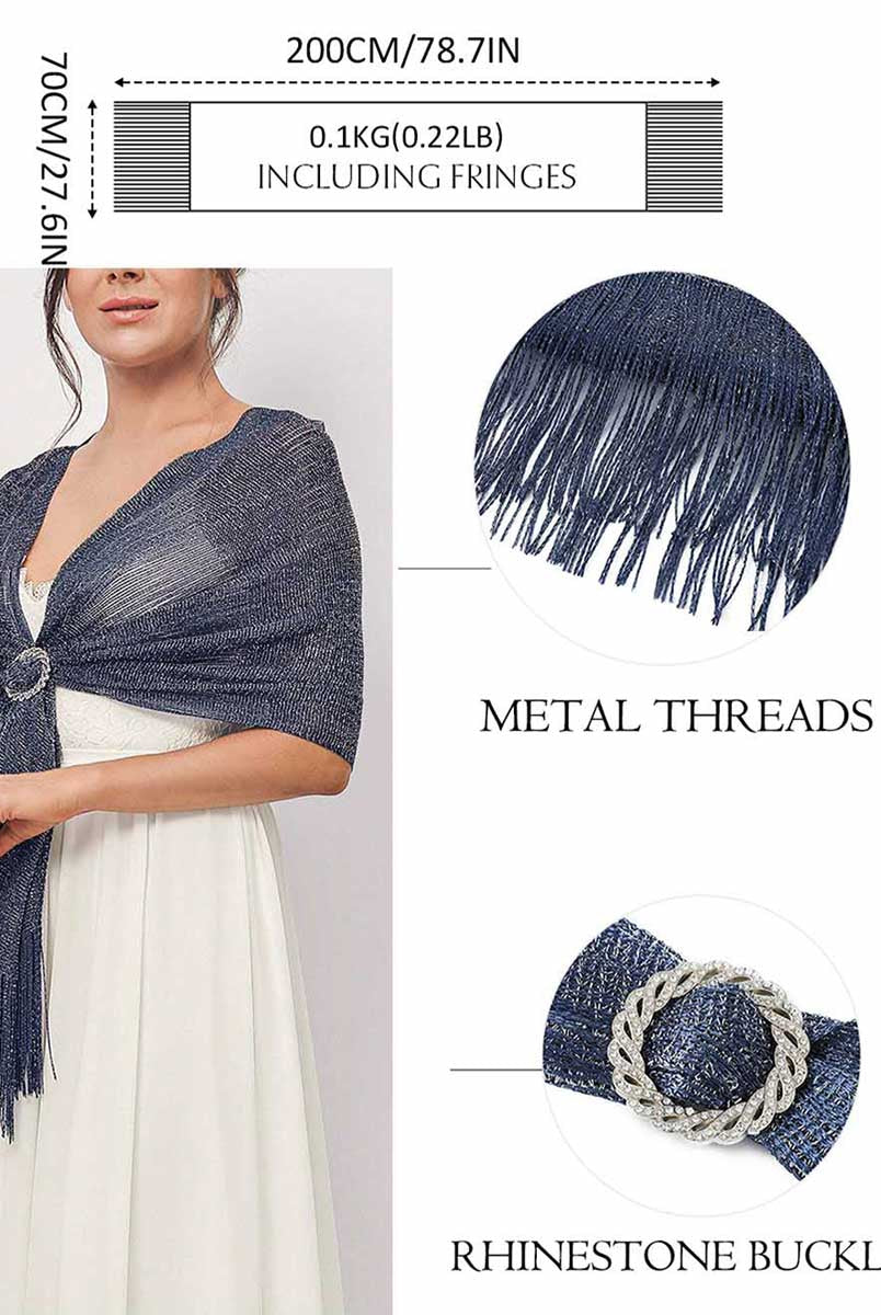 Luxury Fringe Scarf with Gem Buckle