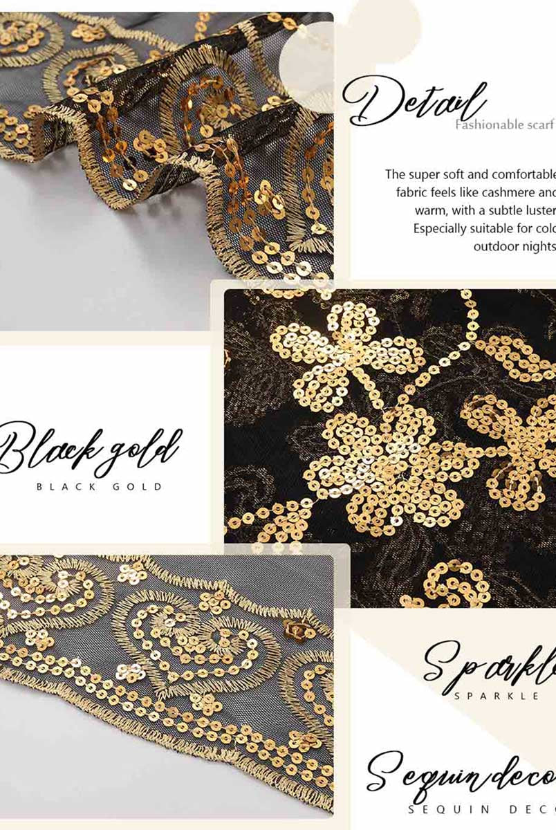 Chic Fringe Wrap with Sparkle Accents