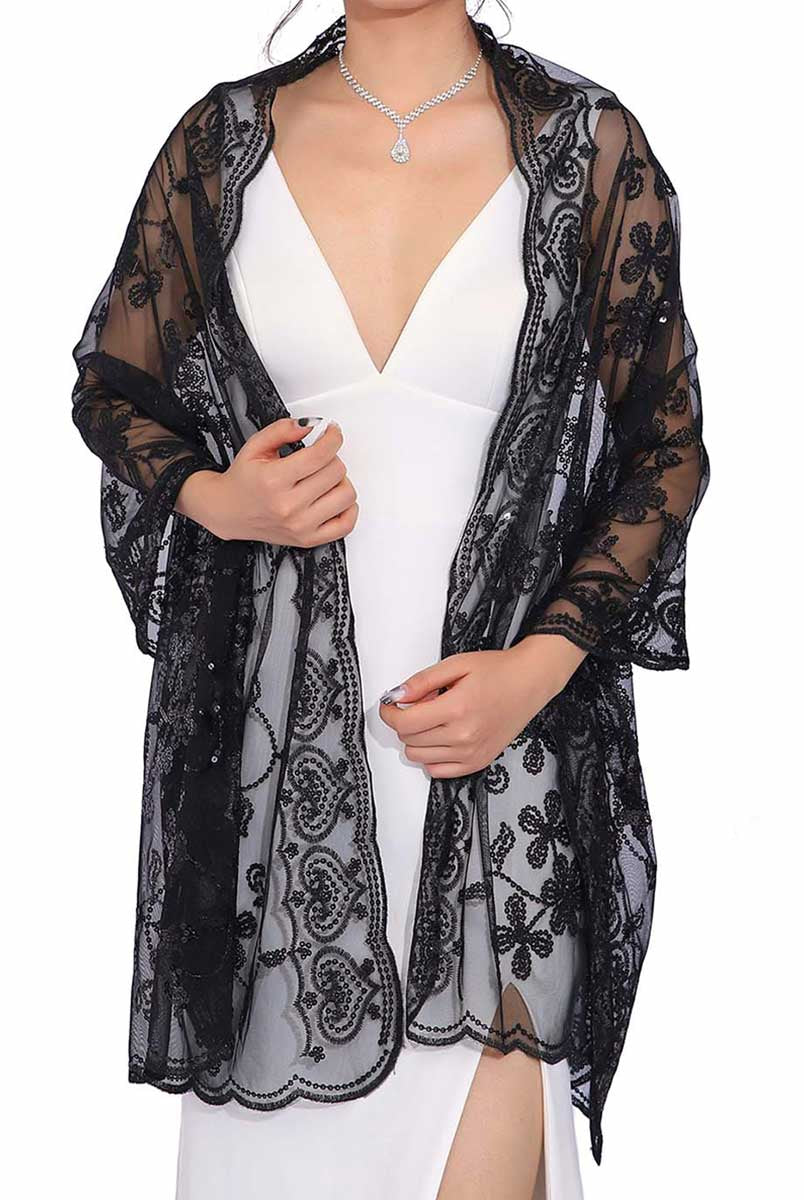 Tassel Party Scarf with Crystal Buckle