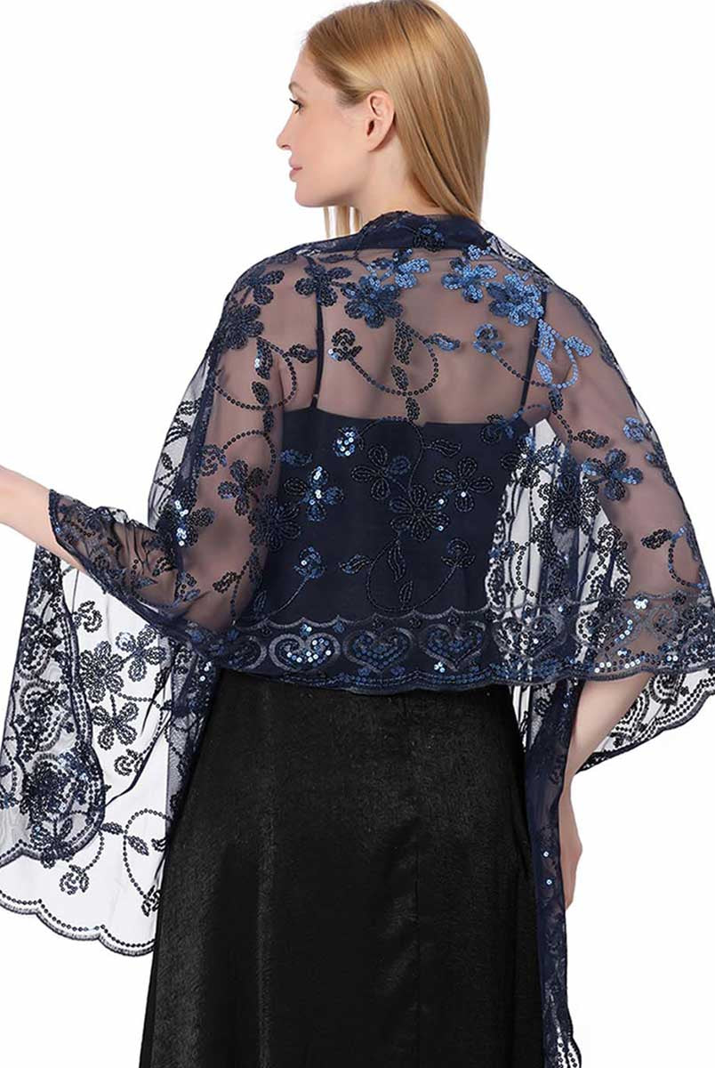 Luxury Crystal-Buckle Fringe Shawl