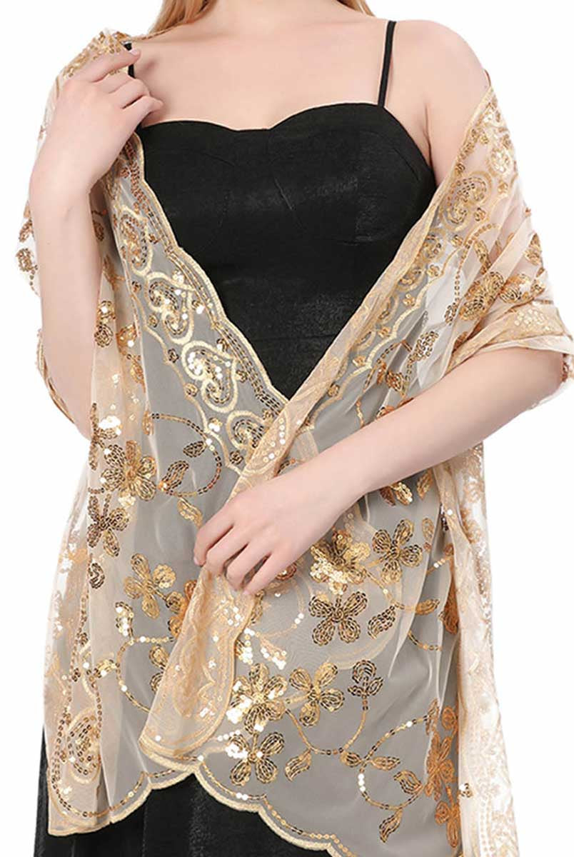 Elegant Fringe Capelet with Jewel Pin