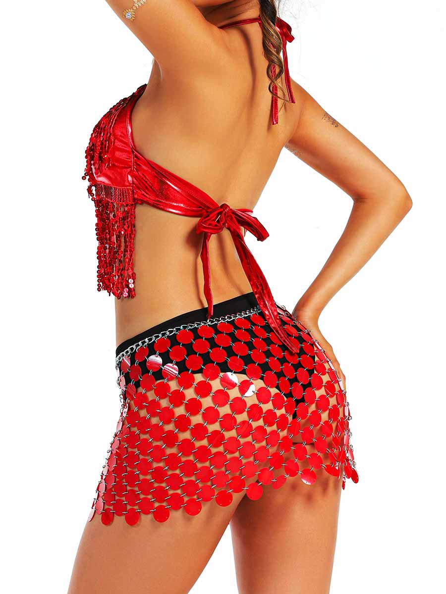 Glamorous Red Evening Set