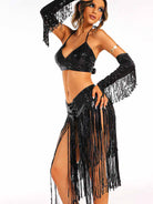 Sparkling Black Tassel Outfit