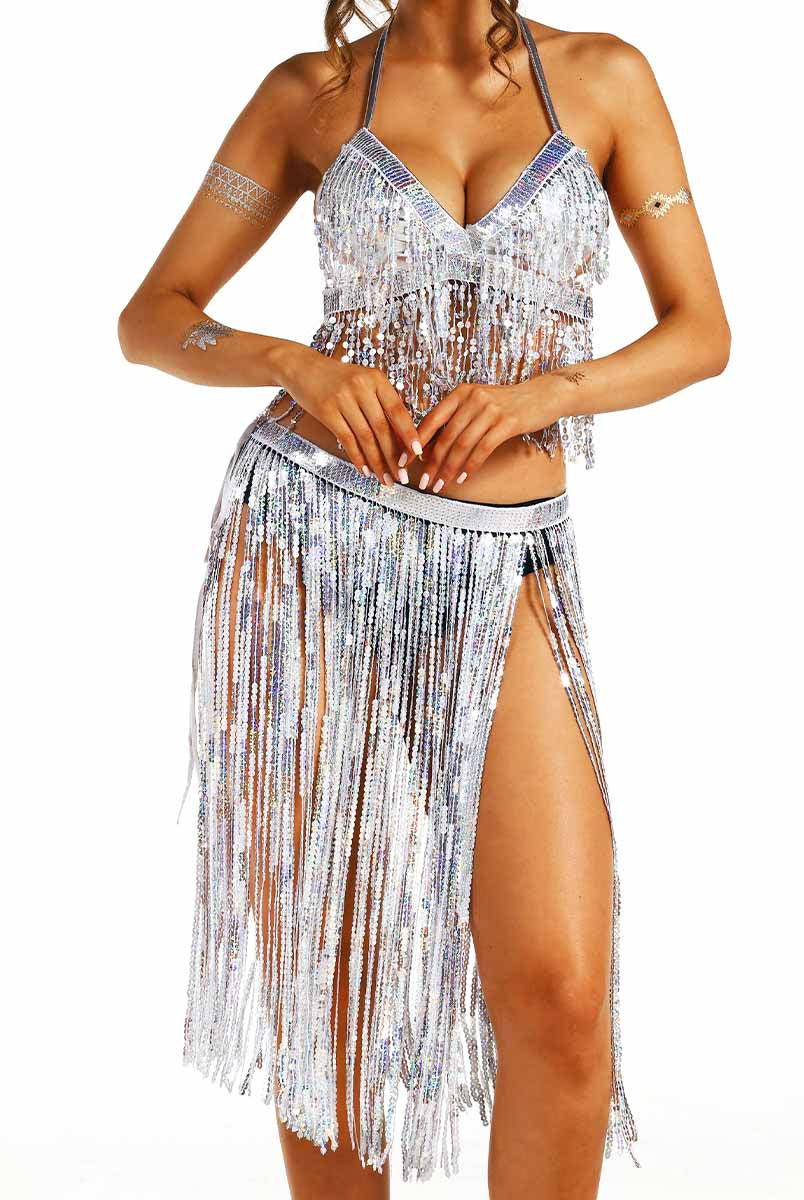 Sequin Fringe Party Matching Set