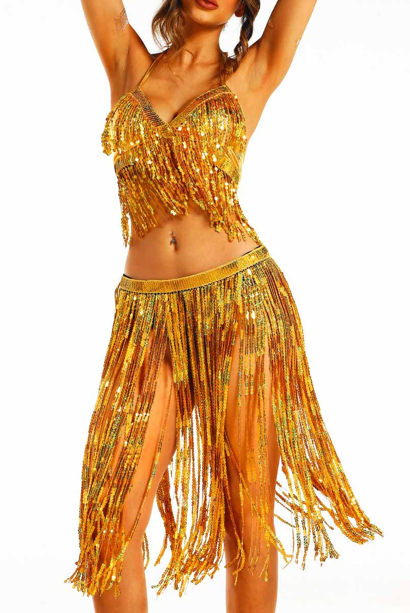 Metallic Gold Party Dance Costume