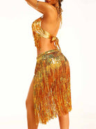 Radiant Gold Sequin Festival Outfit