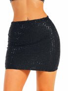 Black Glitter Crop Top and Skirt Duo