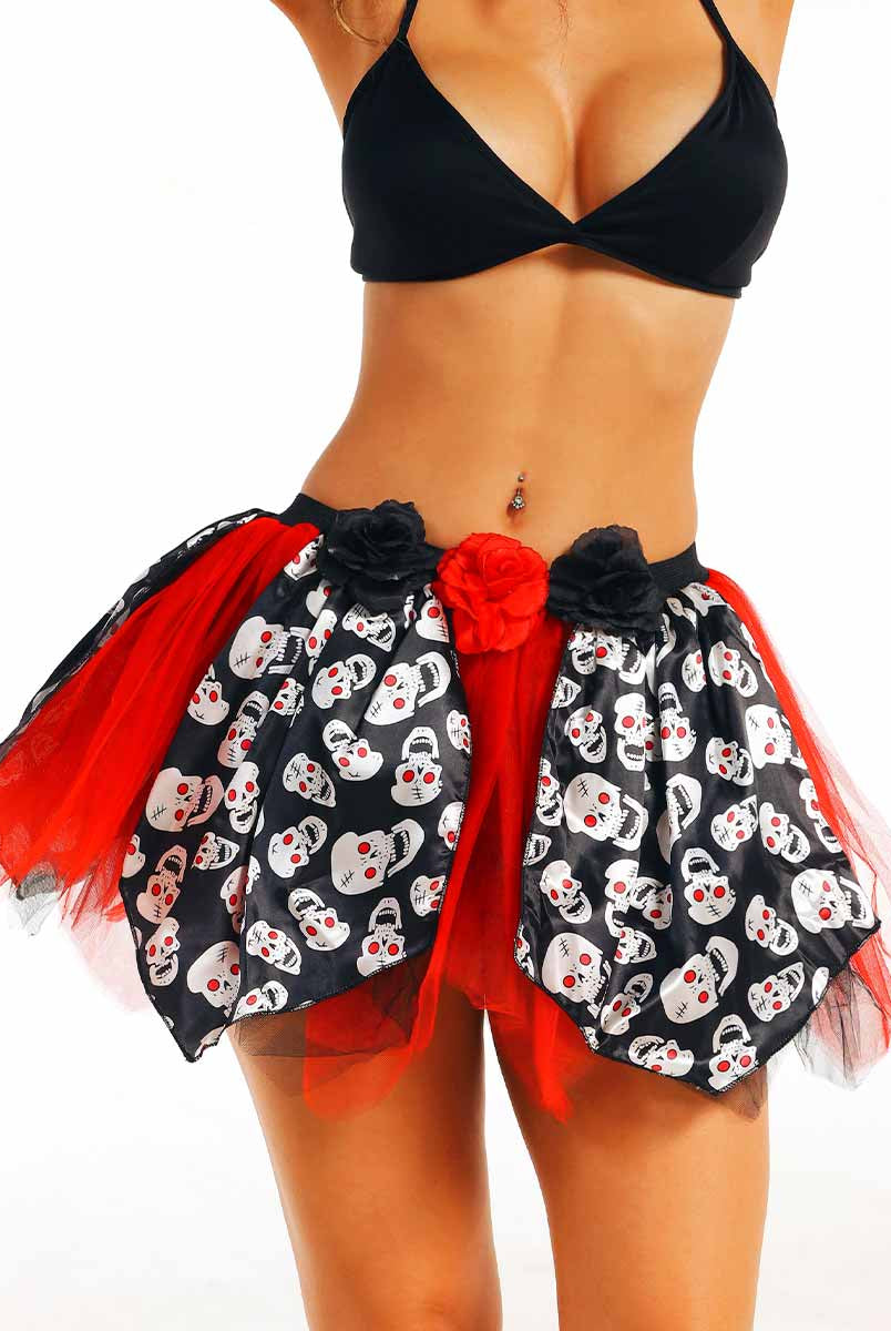 Spooky Red and Black A-line Skirt